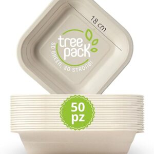 Treepack Piatti Quadrati Compostabili